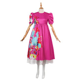 Movie Barbie 2023 Margot Robbie Barbie Rose Pink Dress Outfits Cosplay Costume Halloween Carnival Suit